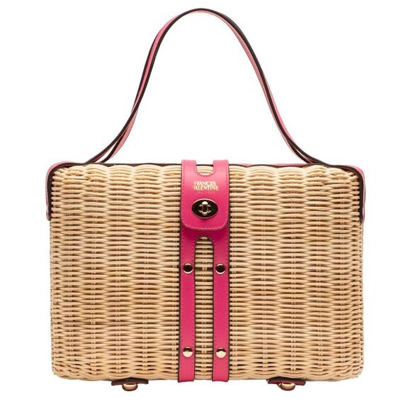 Frances Valentine Handbags - Frances Valentine The Holland Wicker & Leather Satchel, Brown